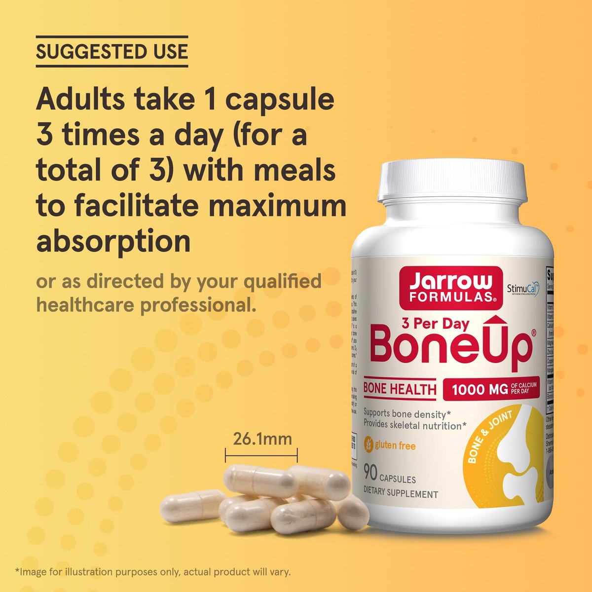 Jarrow Formulas BoneUp – Knochenunterstützung mit Vitamin D3, K2 (MK-7) und Calcium, 90 Kapseln, 30-Tage-Versorgung