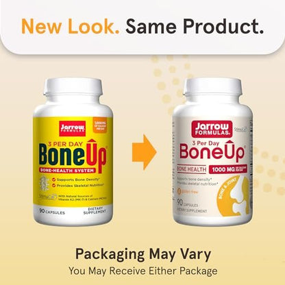 Jarrow Formulas BoneUp – Knochenunterstützung mit Vitamin D3, K2 (MK-7) und Calcium, 90 Kapseln, 30-Tage-Versorgung