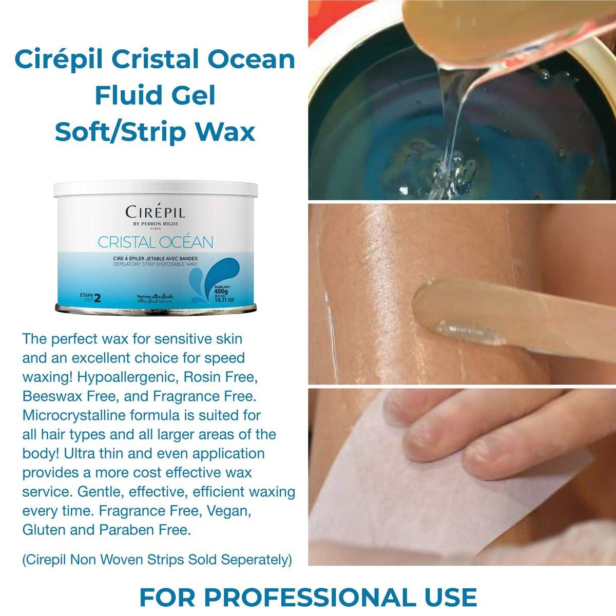 Cirepil Cristal Ocean Enthaarungswachs - 400g Dose - Hypoallergen, Kolophoniumfrei für empfindliche Haut - Ungiftig, professionelle Enthaarungscreme für Beine, Arme und Rücken