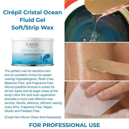 Cirepil Cristal Ocean Enthaarungswachs - 400g Dose - Hypoallergen, Kolophoniumfrei für empfindliche Haut - Ungiftig, professionelle Enthaarungscreme für Beine, Arme und Rücken
