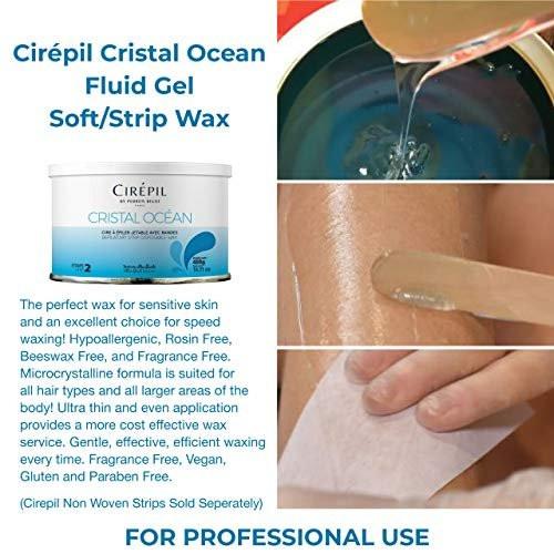Cirepil Cristal Ocean Enthaarungswachs - 400g Dose - Hypoallergen, Kolophoniumfrei für empfindliche Haut - Ungiftig, professionelle Enthaarungscreme für Beine, Arme und Rücken