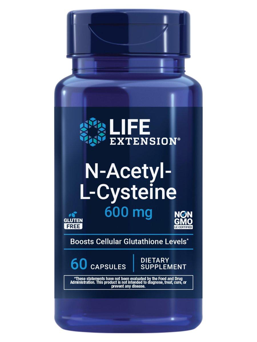 Life Extension N-Acetyl-L-Cystein (NAC) 600 mg – Immunsystem, Atemwege, Lebergesundheit, starke antioxidative Unterstützung, 60 Kapseln