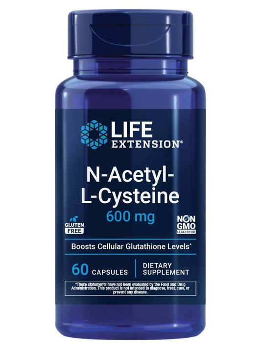 Life Extension N-Acetyl-L-Cystein (NAC) 600 mg – Immunsystem, Atemwege, Lebergesundheit, starke antioxidative Unterstützung, 60 Kapseln