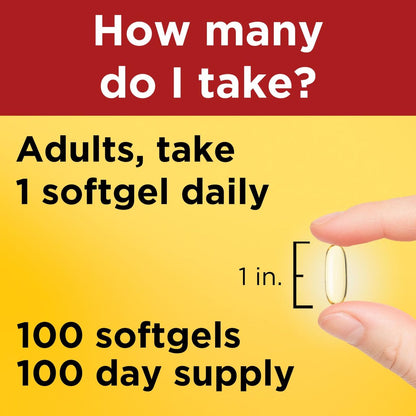 Nature Made Extra Starkes Leinöl 1400 mg, Fischfreies Omega-3-Präparat, Nahrungsergänzungsmittel zur Unterstützung der Herzgesundheit, 100 Weichkapseln, 100-Tage-Versorgung