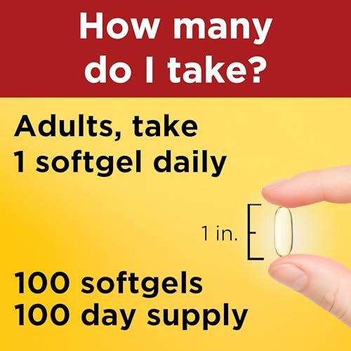 Nature Made Extra Starkes Leinöl 1400 mg, Fischfreies Omega-3-Präparat, Nahrungsergänzungsmittel zur Unterstützung der Herzgesundheit, 100 Weichkapseln, 100-Tage-Versorgung