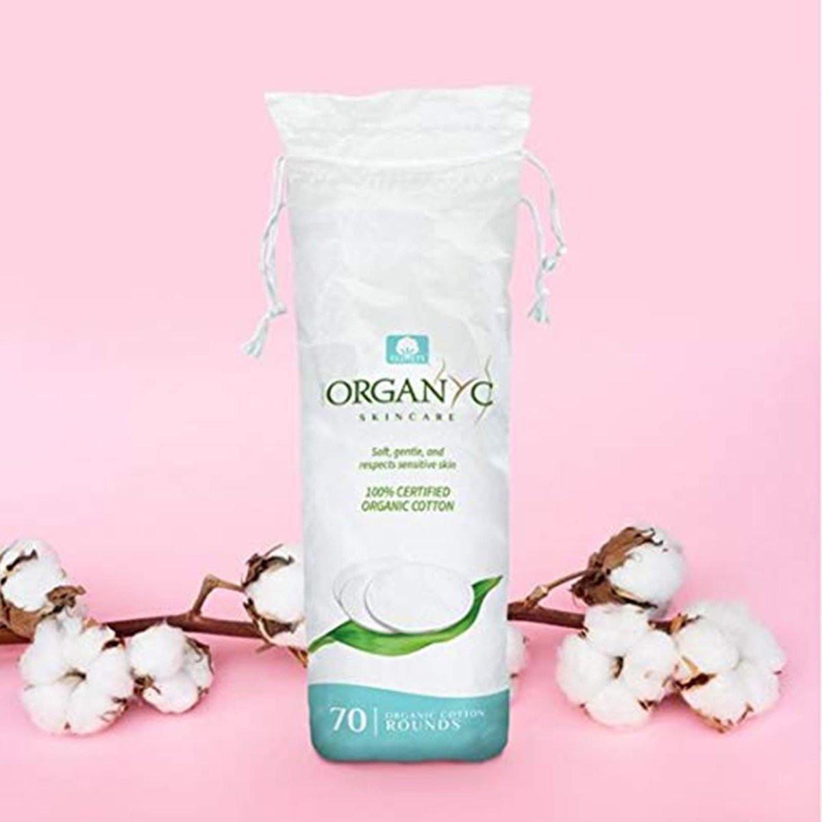 Organyc 100 % Bio-Baumwollpads - Biologisch abbaubar, chemiefrei, für empfindliche Haut (70 Stück) - Tägliche Kosmetik