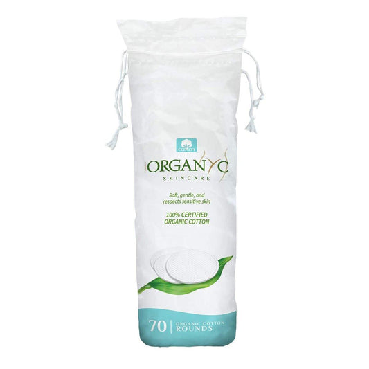 Organyc 100 % Bio-Baumwollpads - Biologisch abbaubar, chemiefrei, für empfindliche Haut (70 Stück) - Tägliche Kosmetik