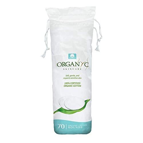 Organyc 100 % Bio-Baumwollpads - Biologisch abbaubar, chemiefrei, für empfindliche Haut (70 Stück) - Tägliche Kosmetik