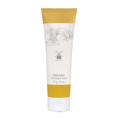 MÜHLE Organic Rasiercreme | Natürliche Rasiercreme mit Arganöl & ätherischen Ölen | BDIH zertifiziert | 100% vegan | 75 ml Tube