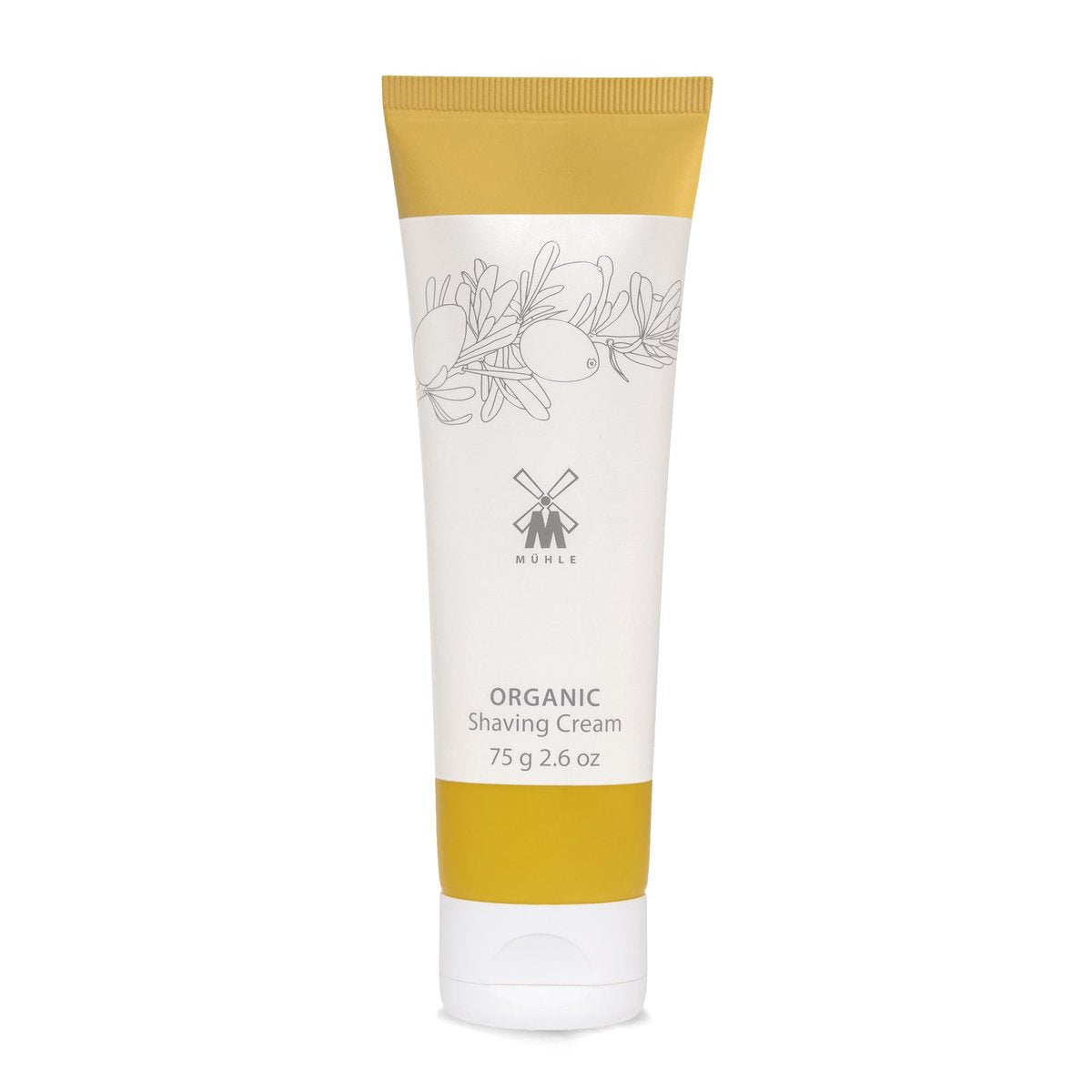 MÜHLE Organic Rasiercreme | Natürliche Rasiercreme mit Arganöl & ätherischen Ölen | BDIH zertifiziert | 100% vegan | 75 ml Tube
