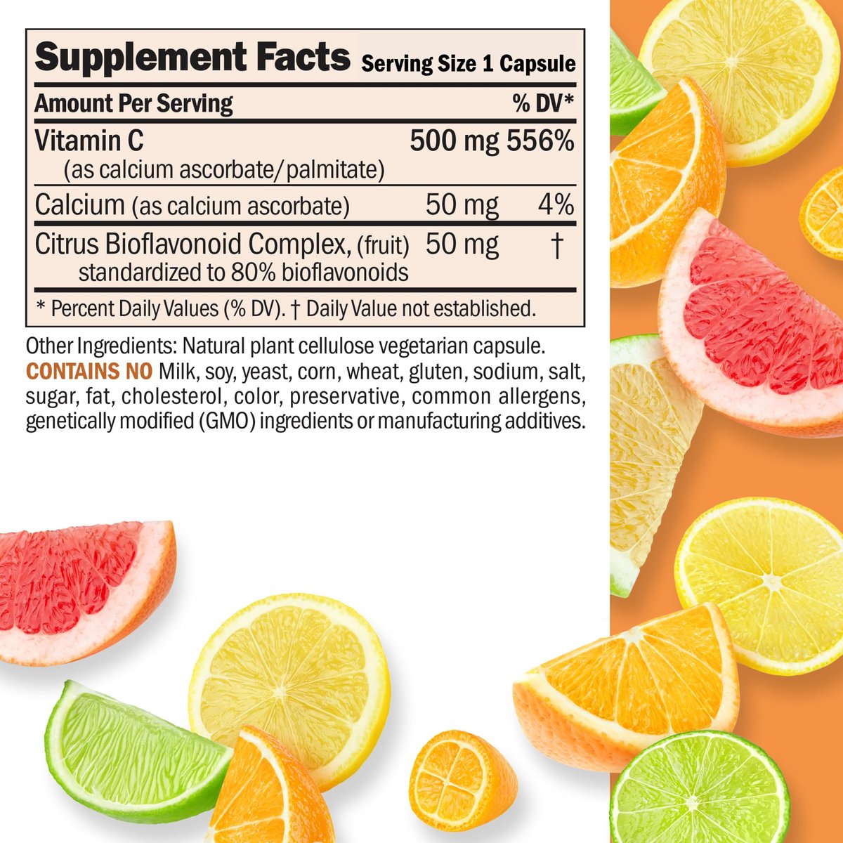 ANDREW LESSMAN Vitamin C 500 Complex 60 Kapseln – Nicht-saures Vitamin C mit Citrus-Bioflavonoiden für Immunsystem und antioxidative Unterstützung, kein Magenverstimmung, kleine leicht zu schluckende Kapseln