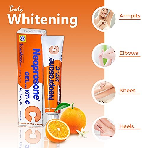 Neoprosone Vitamin C Gel – 30 ml Aufhellende Gel-Creme für Hals, Gesicht, Körper, Achseln, Hände – für Frauen und Männer mit Alpha-Arbutin