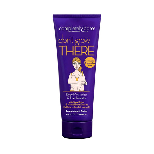 Completely Bare don't grow THERE Körperfeuchtigkeitscreme & Haar-Inhibitor – Sheabutter & Haar-Minimierer, 200 ml