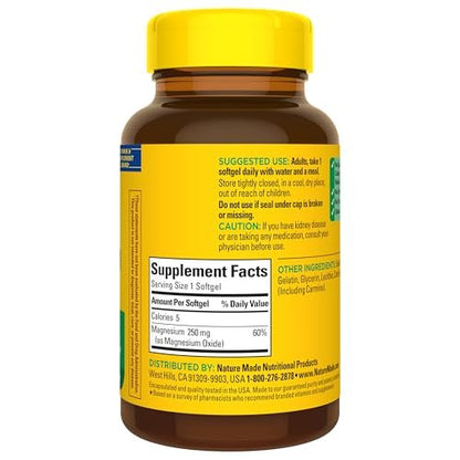 Nature Made Hochdosiertes Magnesiumcitrat 200 mg pro Portion – Magnesiumergänzung für Muskel-, Nerven-, Knochen- und Herzunterstützung – 90 Magnesiumgummis, 45-Tage-Vorrat