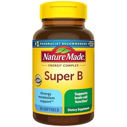 Nature Made Super B Complex – 60 Softgels, 60-Tage-Vorrat für Energiestoffwechsel-Unterstützung