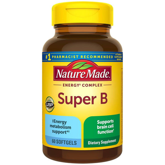 Nature Made Super B Complex – 60 Softgels, 60-Tage-Vorrat für Energiestoffwechsel-Unterstützung