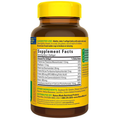 Nature Made Super B Complex – 60 Softgels, 60-Tage-Vorrat für Energiestoffwechsel-Unterstützung