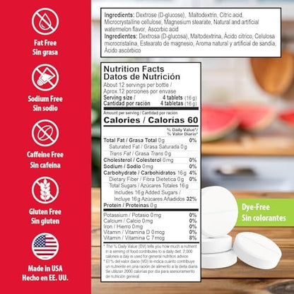Dex4 Glukosetabletten Wasserlöslich, Schnell wirkende Zuckerergänzung, 4 g Kohlenhydrate pro Tablette, 50 Stück