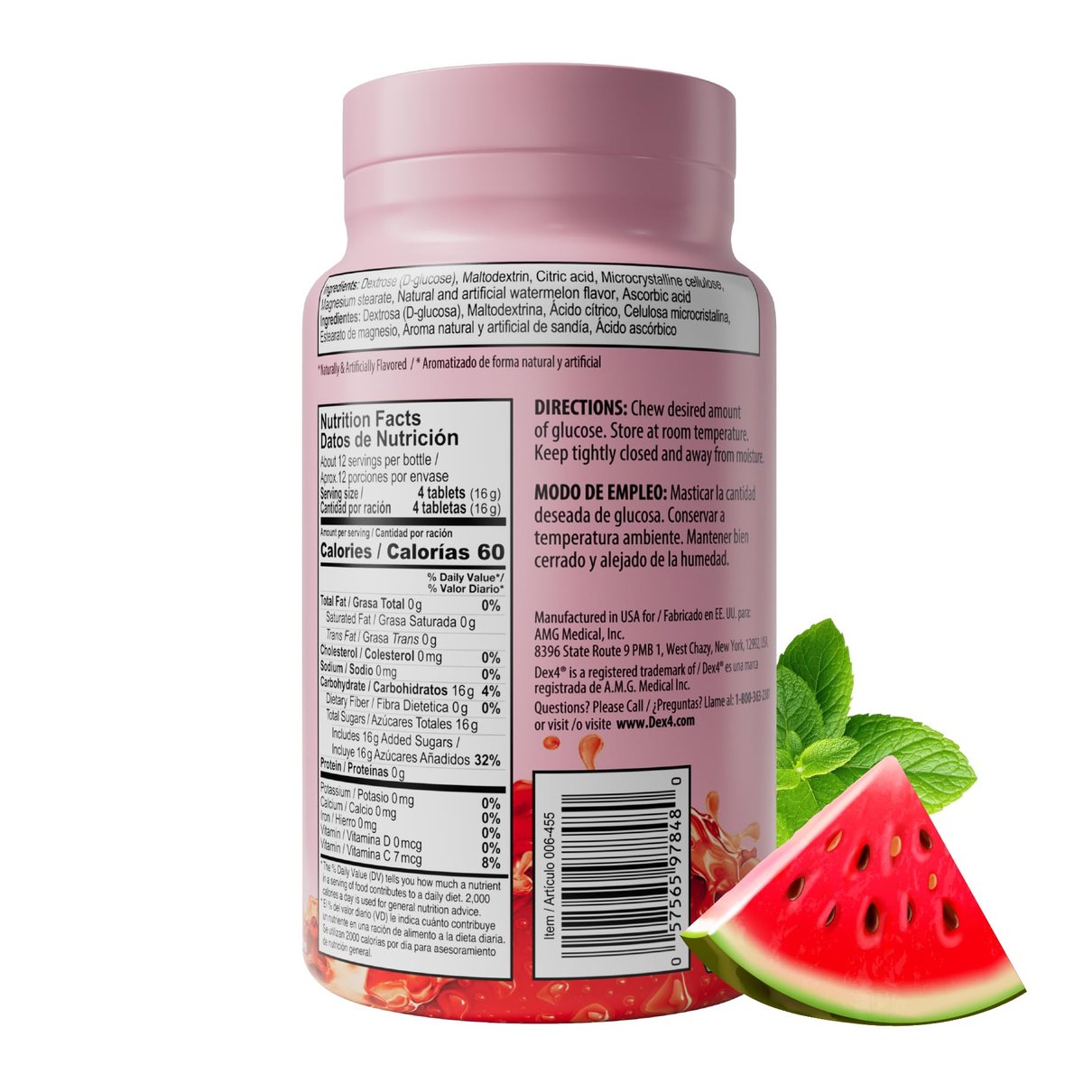 Dex4 Glukosetabletten Wasserlöslich, Schnell wirkende Zuckerergänzung, 4 g Kohlenhydrate pro Tablette, 50 Stück