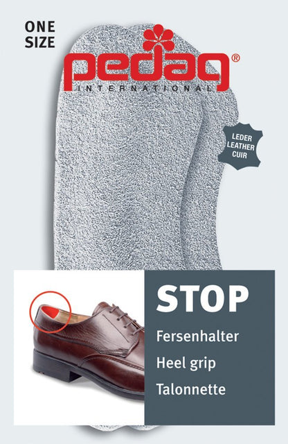Pedag Stop Fersenpolster aus weichem Leder – Grau, 5 Paar, Unisex, eine Größe