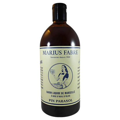 Marius Fabre Flüssigseife Marseille Seife 1 Liter - Natürlicher Kiefernduft (Nachfüllflasche)