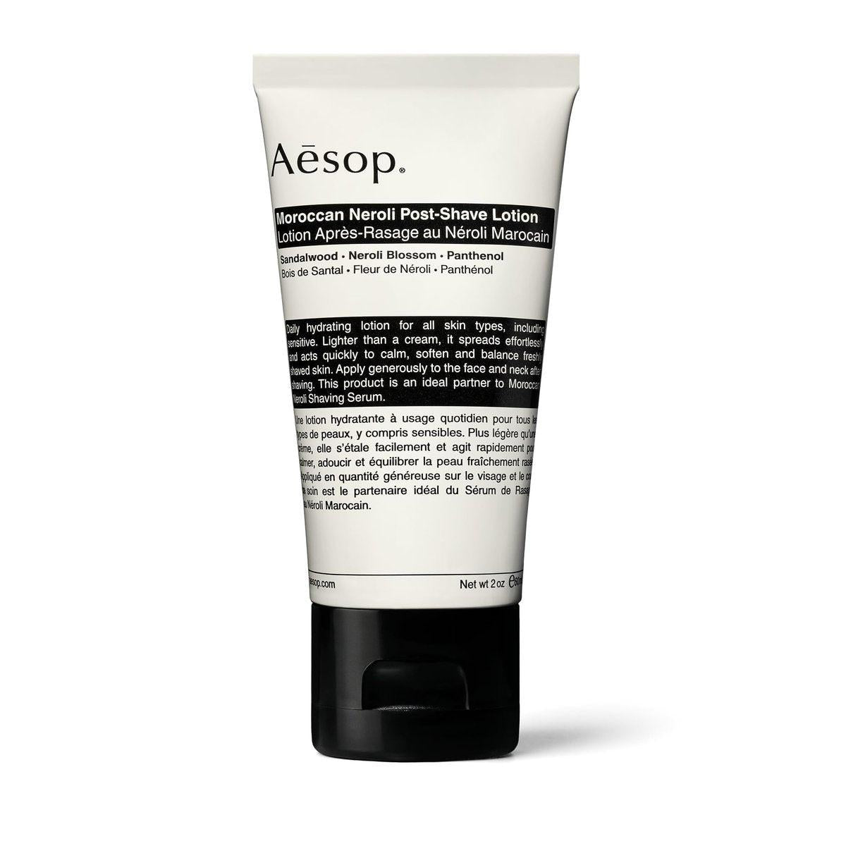 Aesop Moroccan Neroli Rasierwasser | Tägliche feuchtigkeitsspendende Lotion mit pflanzlichen Ölen | Beruhigt und pflegt die Haut | 60 ml