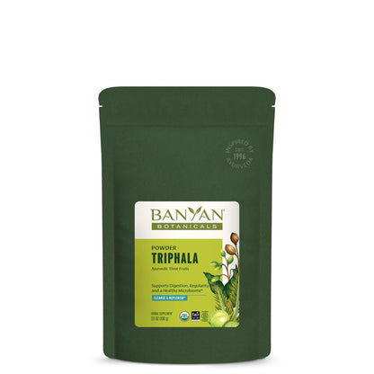 Banyan Botanicals Bio Triphala Pulver – Tägliche Verdauungsunterstützung & sanfte Darmreinigung – Reine Amla, Haritaki & Bibhitaki für Darmmikrobiom-Gesundheit & Regelmäßigkeit – 3,5 oz – USDA Bio