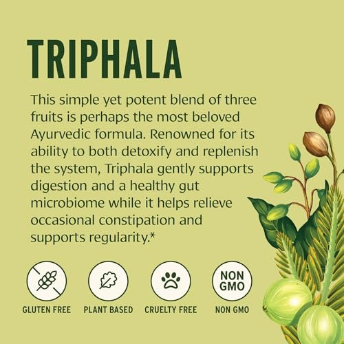 Banyan Botanicals Bio Triphala Pulver – Tägliche Verdauungsunterstützung & sanfte Darmreinigung – Reine Amla, Haritaki & Bibhitaki für Darmmikrobiom-Gesundheit & Regelmäßigkeit – 3,5 oz – USDA Bio