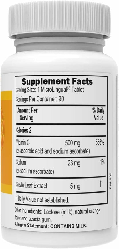 Superior Source Vitamin C 500 mg – Tangy Orange Melts – Tägliches Vitaminpräparat zur Unterstützung des Immunsystems – Vitamin-C-Formel fördert die Zellgesundheit – 90 sublinguale Schmelztabletten
