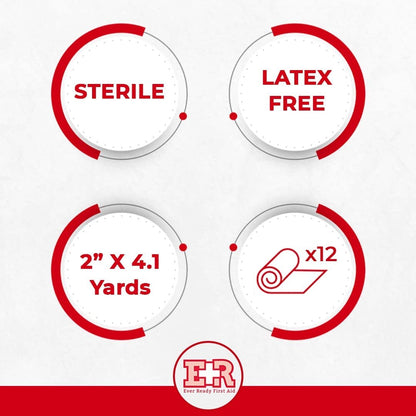 Ever Ready First Aid Sterile Konform Mullbinde - Box mit 12 Stück, 5 cm