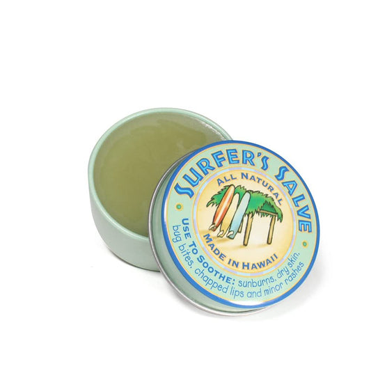 Island Soap & Candle Works Surfer's Salve - All-Natürlicher Hautberuhigungsbalsam - Feuchtigkeitsspendende Anti-Scheuer-Salbe für Insektenstiche, Sonnenbrand, Windbrand, rissige Lippen, Hautausschläge & neue Tattoos - 22,7 g