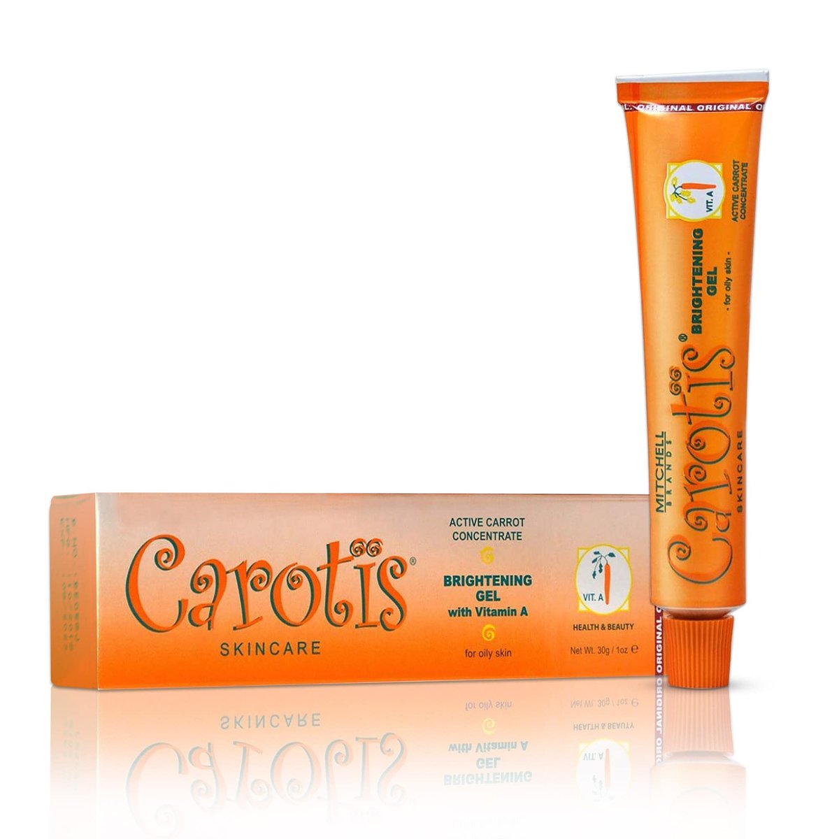 CAROTÏS Brightening Gel | 30g / 1 fl oz | Fade Dark Spots on Face, Armpit, Body, Knees, Feet, Hände & Even Out Skin Tone | mit Karottenöl und Alpha-Arbutin