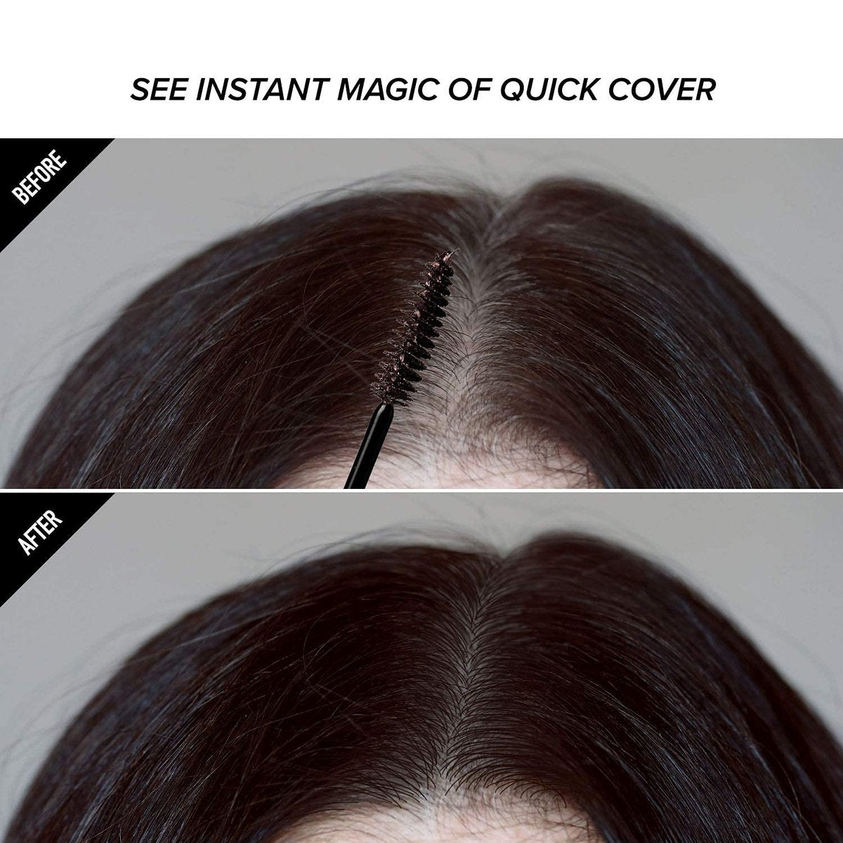 RED by KISS Quick Cover Root Touch Up Rescue (Natürliches Dunkelbraun) – wasserresistente temporäre Grauhaarabdeckung für Haar, Schnurrbart & Bart mit Jojobaöl