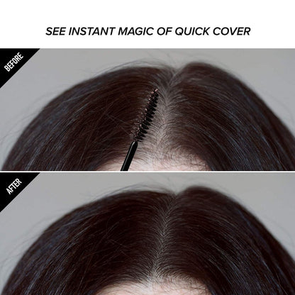 RED by KISS Quick Cover Root Touch Up Rescue (Natürliches Dunkelbraun) – wasserresistente temporäre Grauhaarabdeckung für Haar, Schnurrbart & Bart mit Jojobaöl