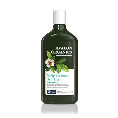 Avalon Organics Teebaum-Shampoo zur Kopfhautpflege, fördert das Wohlbefinden der Kopfhaut und hinterlässt weiches Haar, 330 ml