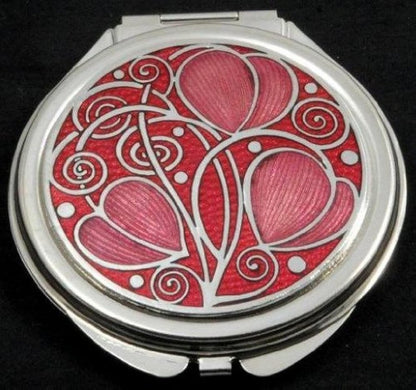 Sea Gems Kompaktspiegel im keltischen Swirl-Design (Rot) – 6,35 cm x 6,35 cm
