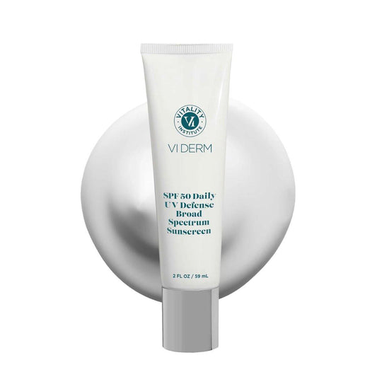 VI Derm SPF 50 Täglicher UV-Schutz Sonnencreme - Breitspektrum Sonnenschutz für Gesicht & Körper - Leicht, Ölfrei, Schnell Einziehend - Saubere, Nicht-Fettende Formel - Duftfrei, 59 ml