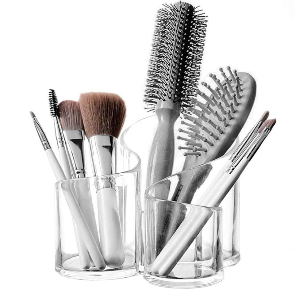 PMLAND Großer welliger Acryl-Aufbewahrungsständer für Make-up-Pinsel und Kosmetik