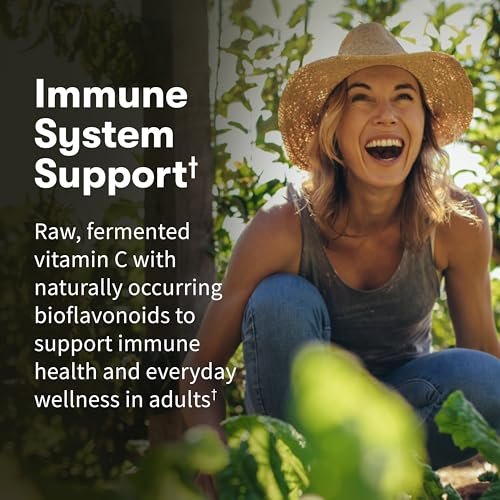 Garden of Life Vitamin Code Raw Vitamin C – 120 Kapseln, 500 mg Vollwert-Vitamin C mit Obst- und Gemüsemischung & Probiotika, vegan & glutenfrei