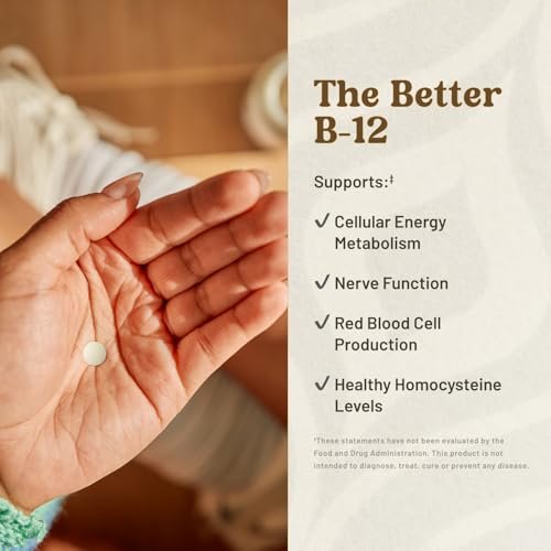 KAL Vitamin B12 Methylcobalamin 1000mcg – Schnell lösliche ActivMelt Mikrotabletten für Energie, Stoffwechsel und Nervenunterstützung, natürlicher Himbeergeschmack, 90 Tabletten