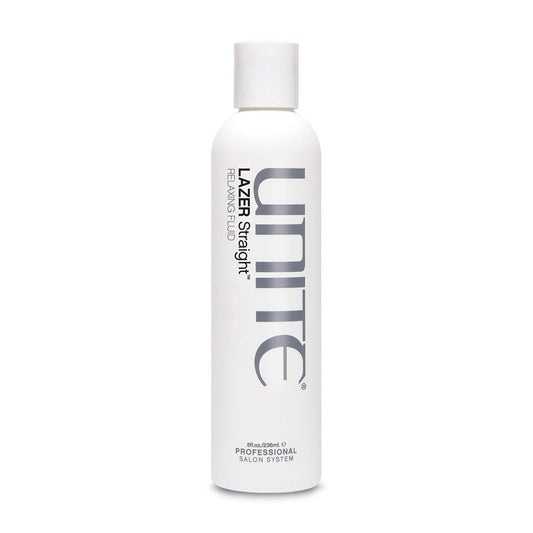 UNITE Hair – LAZER Straight Relaxing Fluid – Anti-Feuchtigkeits-Stylingfluid zum Glätten, Entkrausen & Frizz-Kontrolle – Hitzeschutz – 236 ml