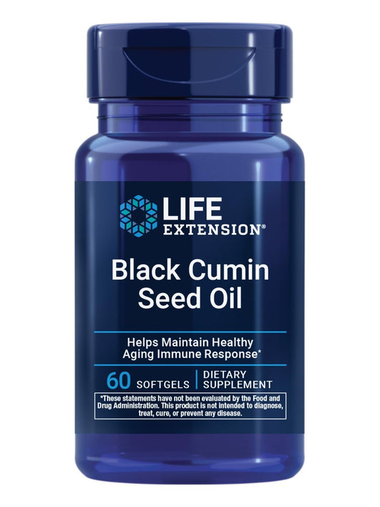 Life Extension Schwarzkümmelöl Kapseln, Immununterstützung, Ganzkörpergesundheit, Gesundes Altern, Glutenfrei, Nicht-GVO, 60 Weichkapseln