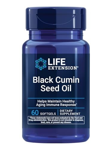 Life Extension Schwarzkümmelöl Kapseln, Immununterstützung, Ganzkörpergesundheit, Gesundes Altern, Glutenfrei, Nicht-GVO, 60 Weichkapseln