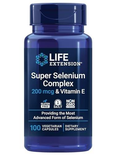 Life Extension Super Selenium Complex, 200 mcg – 3 Formen von Selen, Vitamin E – Unterstützung für Zellgesundheit & Langlebigkeit – Glutenfrei, Nicht-GVO, Vegetarisch, 1 täglich – 100 Kapseln