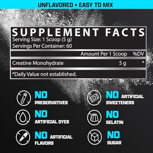 Nutrex Research Creatin-Monohydrat-Pulver, geschmacksneutral, mikronisiert, 60 Portionen, glutenfrei