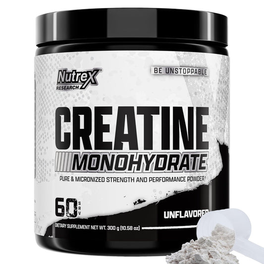 Nutrex Research Creatin-Monohydrat-Pulver, geschmacksneutral, mikronisiert, 60 Portionen, glutenfrei