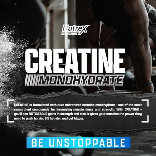 Nutrex Research Creatin-Monohydrat-Pulver, geschmacksneutral, mikronisiert, 60 Portionen, glutenfrei