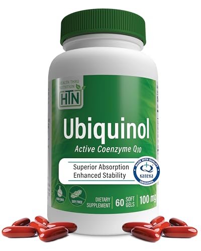 Health Thru Nutrition Ubiquinol 100mg – 60 Softgels als Kaneka QH reduziertes CoQ-10 | Stabilisiert, drittgeprüft, verbesserte Bioverfügbarkeit | Unterstützt Herz-Kreislauf- und Mitochondrienfunktion | Nicht-GVO