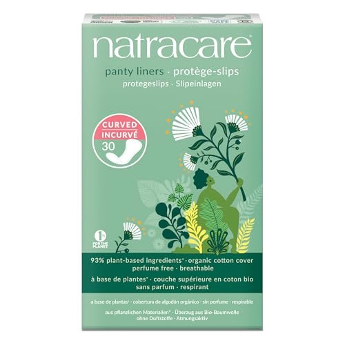 Natracare Panty Liners Curved 30er Pack - 100% Bio-Baumwolle, 3er Pack