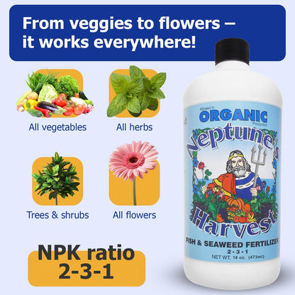 Neptune's Harvest Fisch- & Algendünger (2-3-1) - 510 ml Pint - Organischer Pflanzendünger für Gemüse, Blumen, Obst, Bäume & Rasen - Indoor & Outdoor
